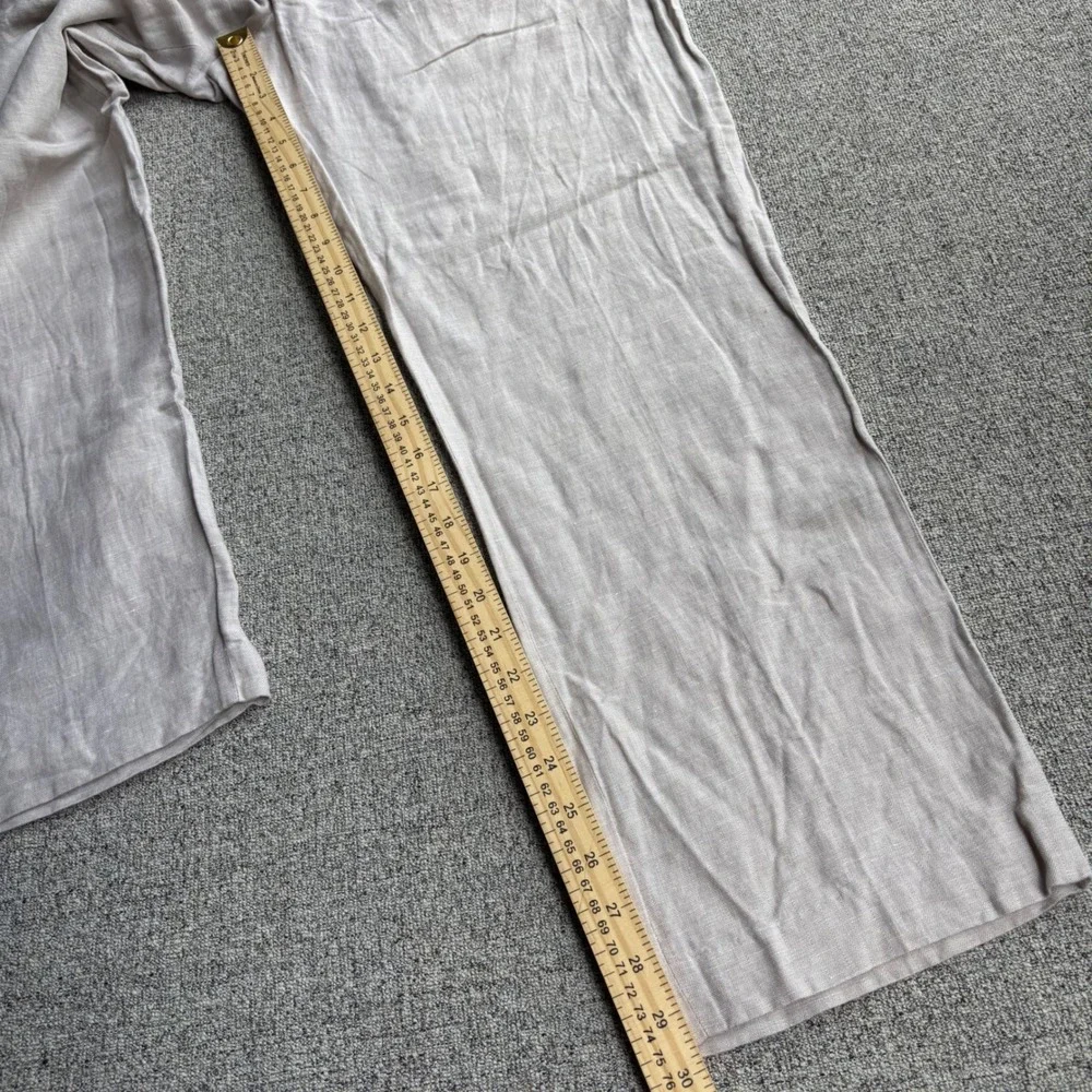 Perry Ellis Pants Mens 34x30 Linen Blend Beige Flat Front Straight Leg